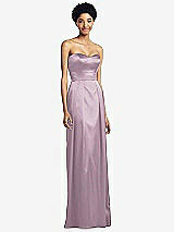 Front View Thumbnail - Suede Rose Sweetheart Strapless Pleated Skirt Dress with Pockets