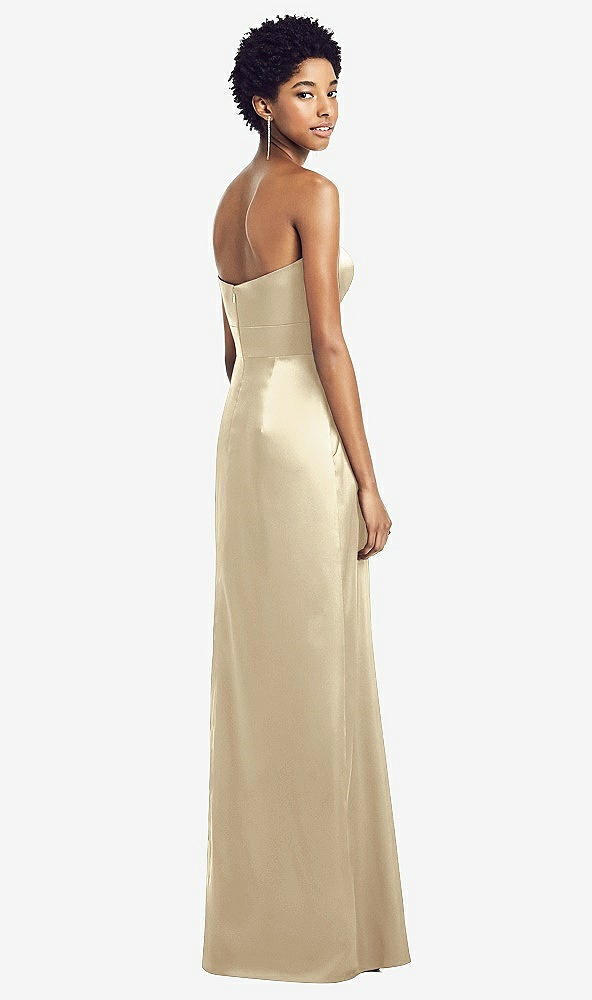 Back View - Banana Sweetheart Strapless Pleated Skirt Dress with Pockets