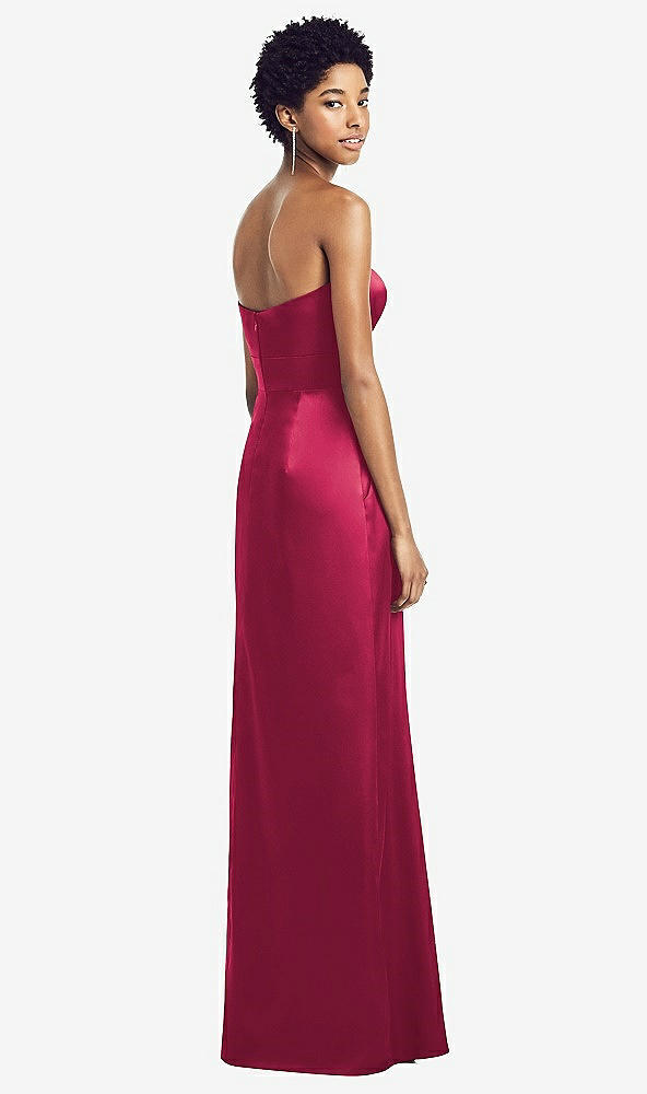 Back View - Valentine Sweetheart Strapless Pleated Skirt Dress with Pockets