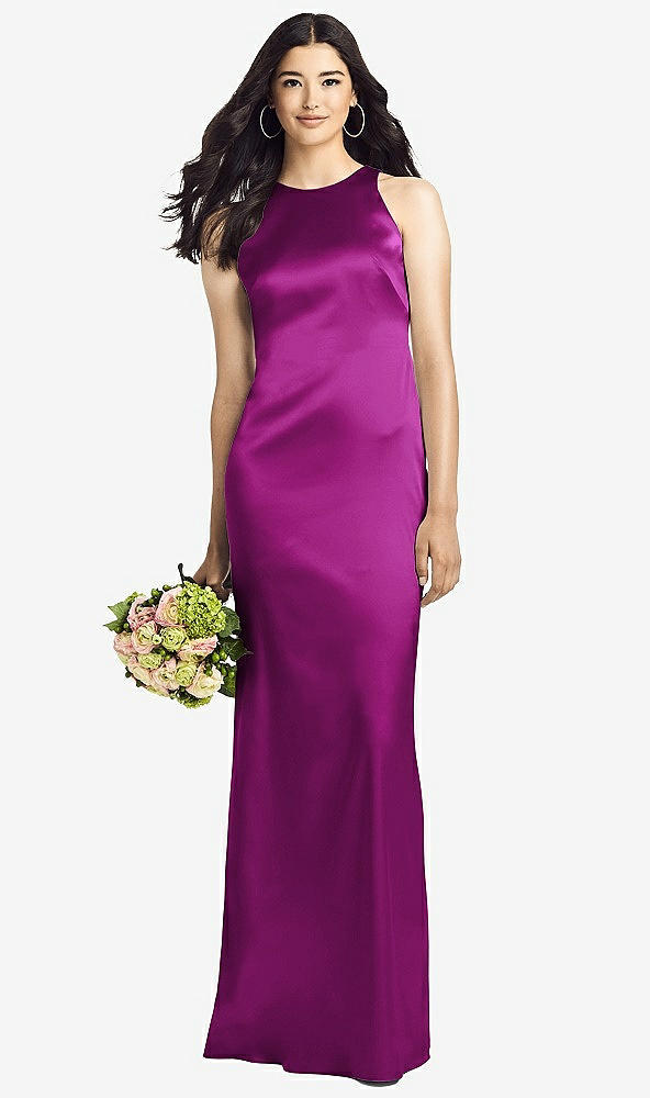 Back View - Persian Plum Sleeveless Open Twist-Back Maxi Dress