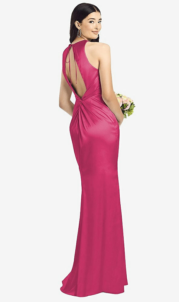 Front View - Shocking Sleeveless Open Twist-Back Maxi Dress