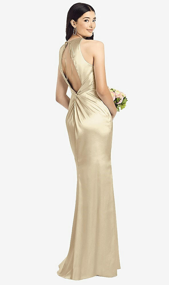 Front View - Banana Sleeveless Open Twist-Back Maxi Dress
