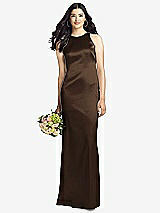 Rear View Thumbnail - Espresso Sleeveless Open Twist-Back Maxi Dress