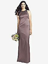 Rear View Thumbnail - French Truffle Sleeveless Open Twist-Back Maxi Dress