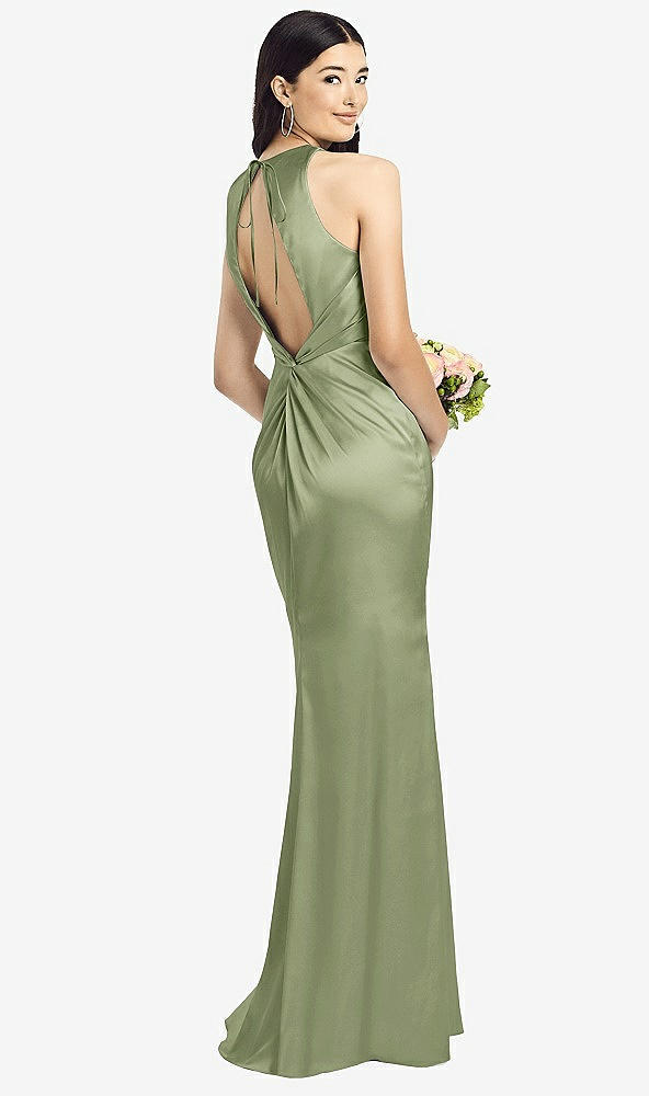 Front View - Kiwi Sleeveless Open Twist-Back Maxi Dress