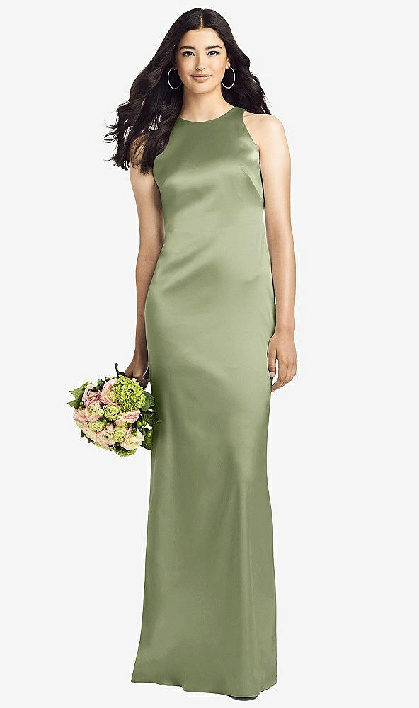 Back View - Kiwi Sleeveless Open Twist-Back Maxi Dress