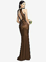 Front View Thumbnail - Latte Sleeveless Open Twist-Back Maxi Dress