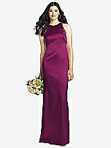 Rear View Thumbnail - Merlot Sleeveless Open Twist-Back Maxi Dress