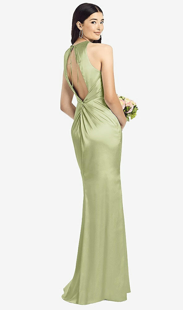 Front View - Mint Sleeveless Open Twist-Back Maxi Dress