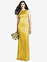 Rear View Thumbnail - Marigold Sleeveless Open Twist-Back Maxi Dress