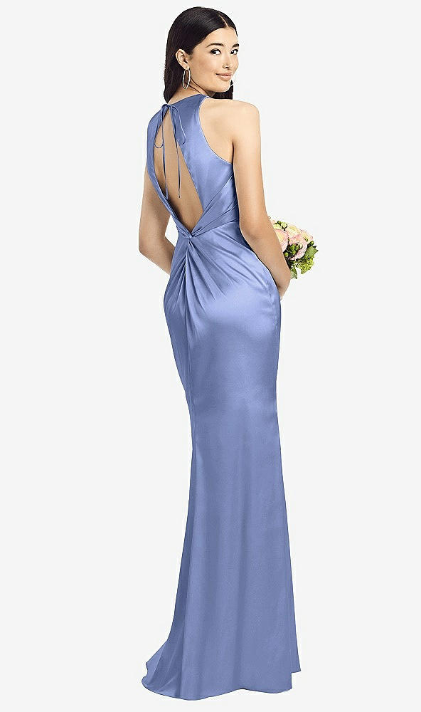 Front View - Periwinkle - PANTONE Serenity Sleeveless Open Twist-Back Maxi Dress
