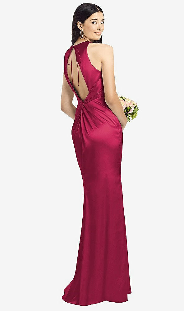 Front View - Valentine Sleeveless Open Twist-Back Maxi Dress