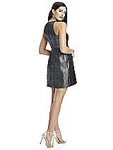 Rear View Thumbnail - Heaven Metallic Halter Cocktail Dress with Pockets