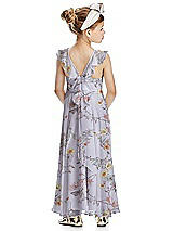 Rear View Thumbnail - Butterfly Botanica Silver Dove Flower Girl Dress FL4070