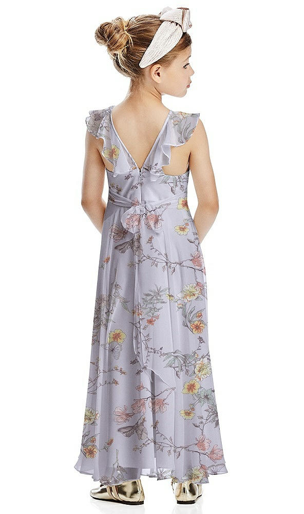 Back View - Butterfly Botanica Silver Dove Flower Girl Dress FL4070
