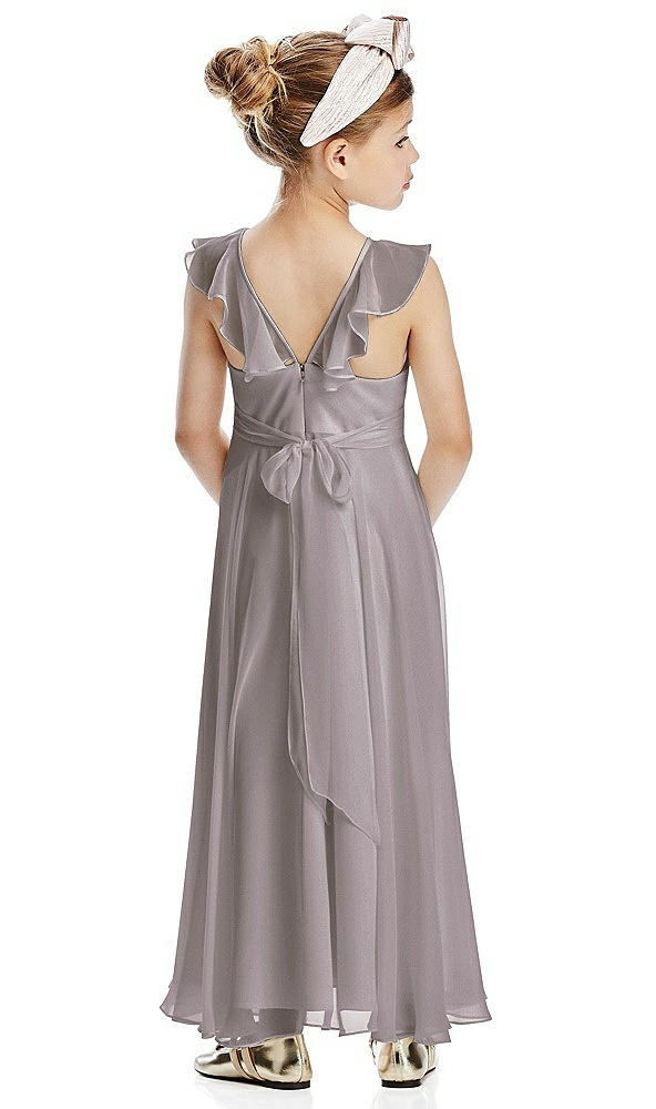 Back View - Cashmere Gray Flower Girl Dress FL4070
