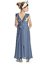 Rear View Thumbnail - Larkspur Blue Flower Girl Dress FL4070