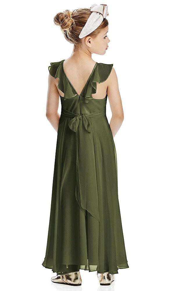 Back View - Olive Green Flower Girl Dress FL4070
