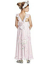 Rear View Thumbnail - Watercolor Print Flower Girl Dress FL4070