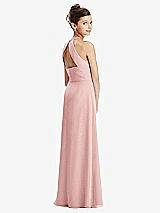 Front View Thumbnail - Rose Shirred Jewel Neck Chiffon Juniors Dress