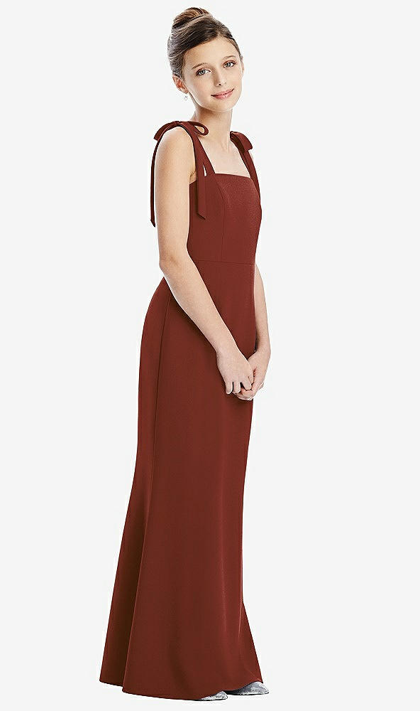 Front View - Auburn Moon Flat Tie-Shoulder Juniors Dress with Trumpet Skirt