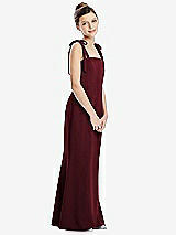 Front View Thumbnail - Cabernet Flat Tie-Shoulder Juniors Dress with Trumpet Skirt