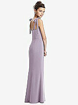 Rear View Thumbnail - Lilac Haze Flat Tie-Shoulder Juniors Dress with Trumpet Skirt