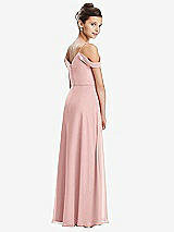 Rear View Thumbnail - Rose Draped Cold Shoulder Chiffon Juniors Dress