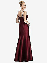 Rear View Thumbnail - Cabernet Bustier Bodice Satin Trumpet Gown