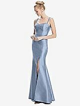 Front View Thumbnail - Cloudy Bustier Bodice Satin Trumpet Gown