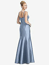 Rear View Thumbnail - Cloudy Bustier Bodice Satin Trumpet Gown