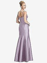 Rear View Thumbnail - Lilac Haze Bustier Bodice Satin Trumpet Gown