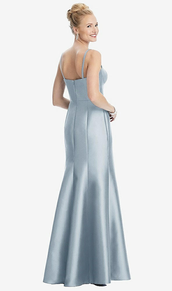 Back View - Mist Bustier Bodice Satin Trumpet Gown
