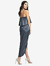 Rear View Thumbnail - Silverstone Popover Bodice Midi Dress with Draped Tulip Skirt