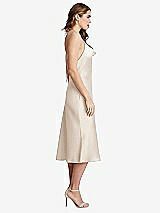 Side View Thumbnail - Oat Cowl-Neck Convertible Midi Slip Dress - Piper
