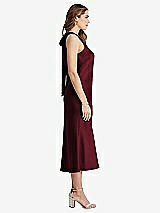 Side View Thumbnail - Cabernet Tie Neck Cutout Midi Tank Dress - Lou