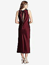 Rear View Thumbnail - Cabernet Tie Neck Cutout Midi Tank Dress - Lou