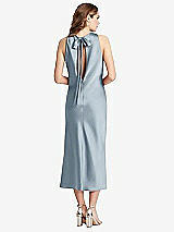 Rear View Thumbnail - Mist Tie Neck Cutout Midi Tank Dress - Lou