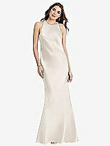 Rear View Thumbnail - Ivory Tie Neck Low Back Maxi Tank Dress - Marin