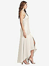 Side View Thumbnail - Ivory Asymmetrical Drop Waist High-Low Slip Dress - Devon