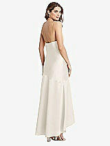 Rear View Thumbnail - Ivory Asymmetrical Drop Waist High-Low Slip Dress - Devon