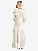 Alt View 2 Thumbnail - Ivory Puff Sleeve Asymmetrical Drop Waist High-Low Slip Dress - Teagan