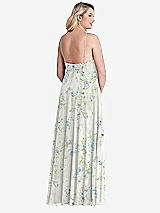 Alt View 2 Thumbnail - Bleu Garden High Neck Chiffon Maxi Dress with Front Slit - Lela