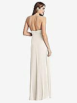 Rear View Thumbnail - Ivory High Neck Chiffon Maxi Dress with Front Slit - Lela