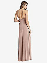 Rear View Thumbnail - Neu Nude High Neck Chiffon Maxi Dress with Front Slit - Lela