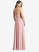 Rear View Thumbnail - Rose Chiffon Maxi Wrap Dress with Sash - Cora