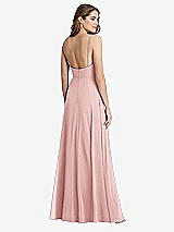Rear View Thumbnail - Rose Square Neck Chiffon Maxi Dress with Front Slit - Elliott