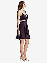 Side View Thumbnail - Aubergine Ruffled Chiffon Cutout Mini Dress - Joey