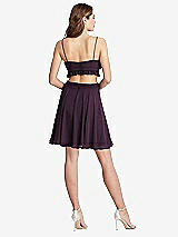 Rear View Thumbnail - Aubergine Ruffled Chiffon Cutout Mini Dress - Joey