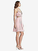 Side View Thumbnail - Ballet Pink Ruffled Chiffon Cutout Mini Dress - Joey